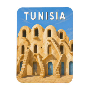 Tunesië Illustratie Reis Kunst Vintage Magneet