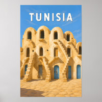 Tunesië Illustratie Reis Kunst Vintage