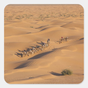 Tunesië, Ksour Area, Ksar Ghilane, Grand Erg 4 Vierkante Sticker