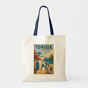 Tunesië Landschap Illustratie Reis Kunst Vintage Tote Bag