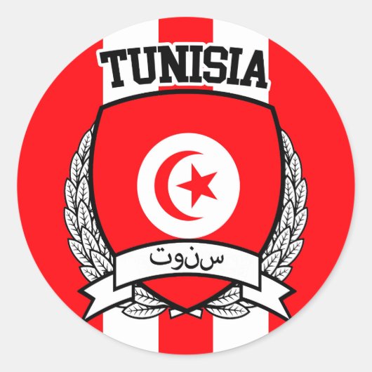 Tunesië Ronde Sticker (Voorkant)