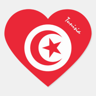Tunesië Sticker, Hart, Patriottische Tunesische Vl Hart Sticker