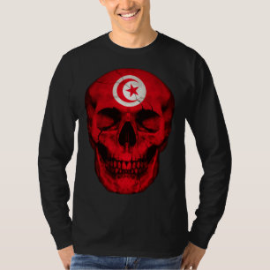 Tunesië Vlag Schedel Tunesische Wortels Trots Patr T-shirt
