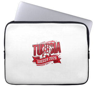 Tunesië Voetbal 2026 Voetbal Vet Land Typografie Laptop Sleeve