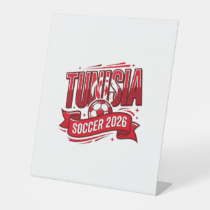 Tunesië Voetbal 2026 Voetbal Vet Land Typografie Reclamebord Met Voetstuk