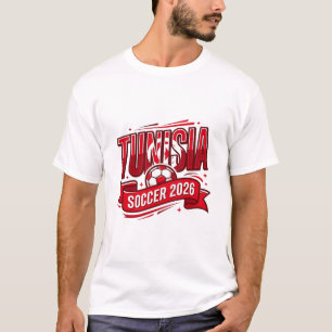 Tunesië Voetbal 2026 Voetbal Vet Land Typografie T-shirt