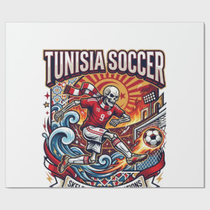 Tunesië Voetbal Skelet Aanvaller Landen Premium Sp Cadeaupapier