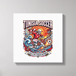 Tunesië Voetbal Skelet Aanvaller Landen Premium Sp Canvas Afdruk