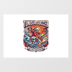 Tunesië Voetbal Skelet Aanvaller Landen Premium Sp Raamsticker