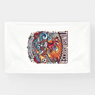 Tunesië Voetbal Skelet Aanvaller Landen Premium Sp Spandoek