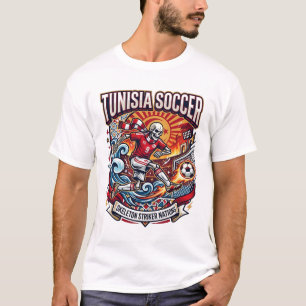 Tunesië Voetbal Skelet Aanvaller Landen Premium Sp T-shirt