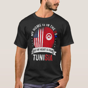 Tunesisch Amerikaans patriottisch hart komt uit Tu T-shirt