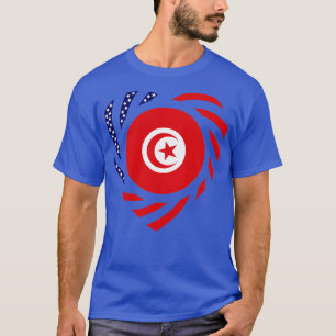 Tunesische Amerikaanse multinationale patriot vlag T-shirt