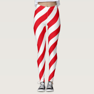 Tunesische Nationale Vlag Kleuren Diagonaal Gestre Leggings