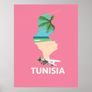 Tunesische plattegrond poster