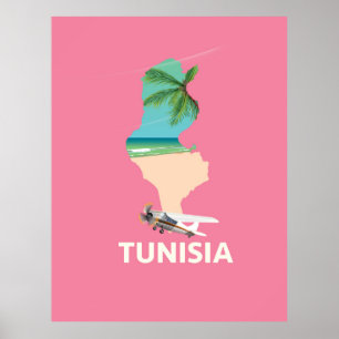 Tunesische plattegrond poster