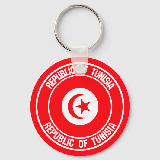 Tunesische ronde Emblem Sleutelhanger (Voorkant)