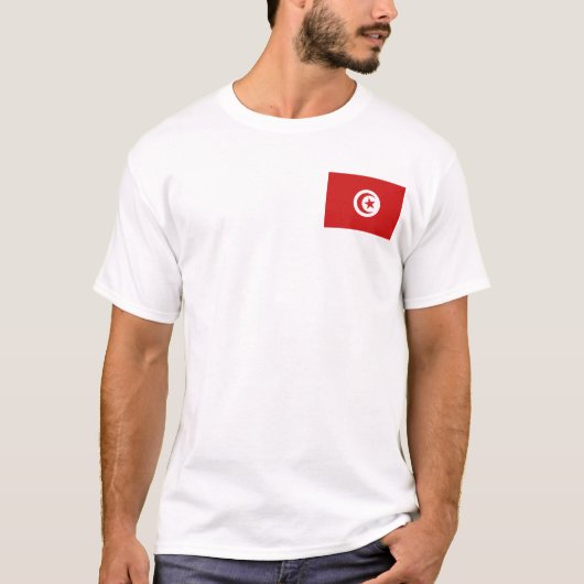Tunesische vlag en kaart T-shirt (Voorkant)