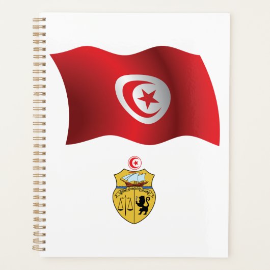 Tunesische vlag en wapenschild Patriottisch Tunesi Planner (Voorkant)