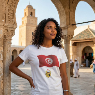 Tunesische vlag en wapenschild Patriottisch Tunesi T-shirt