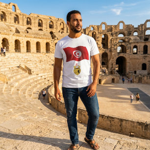 Tunesische vlag en wapenschild Patriottisch Tunesi T-shirt