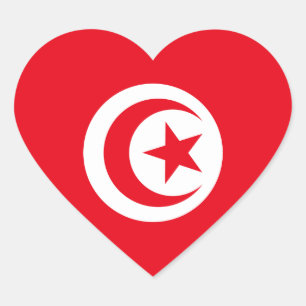Tunesische vlag Heart Sticker
