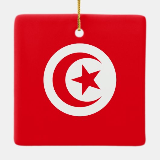 Tunesische vlag keramisch ornament (Achterkant)