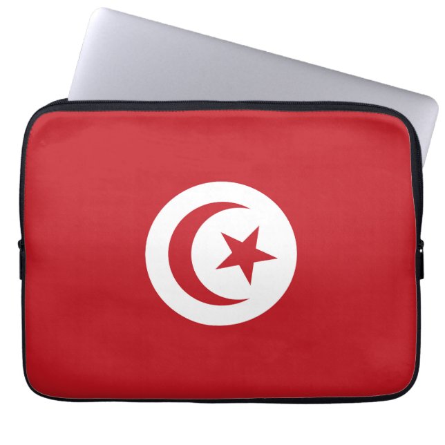 Tunesische vlag laptop sleeve (Voorkant)