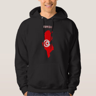 Tunesische vlag op de kaart van het Tunesische T-s Hoodie