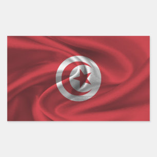 Tunesische vlag rechthoekige sticker