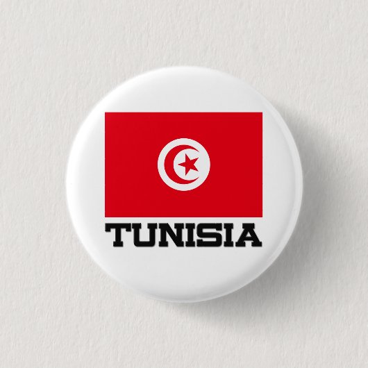 Tunesische vlag ronde button 3,2 cm (Voorkant)