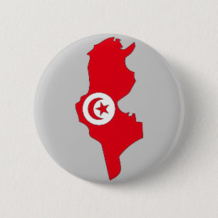 Tunesische vlag ronde button 5,7 cm