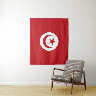 Tunesische vlag wandkleed