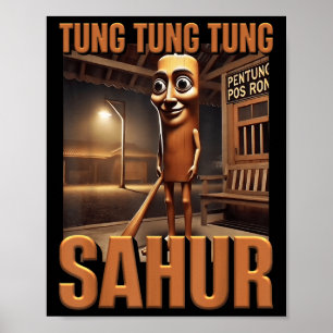 Tung Tung Sahur Ai Monster Italiaans Brainrot K Poster