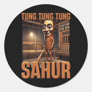 Tung Tung Sahur Ai Monster Italiaans Brainrot K Ronde Sticker