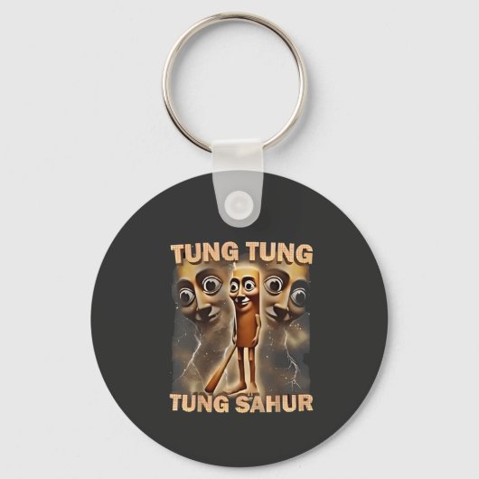 Tung tung sahur Brainrot Meme Sleutelhanger (Voorkant)