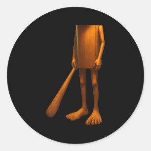 Tung Tung Sahur Italian Brainrot Halloween Co Ronde Sticker