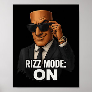 Tung Tung Sahur Rizz Mode op Italiaanse Brainrot Poster