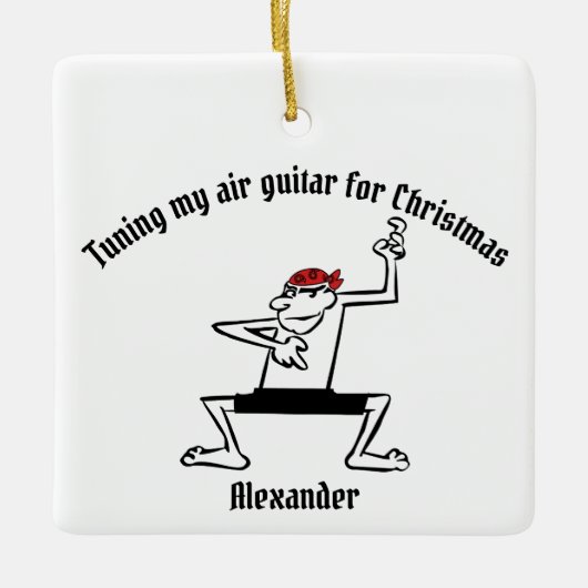 Tuning My Air Guitar voor Kerstmis Keramisch Ornament (Voorkant)