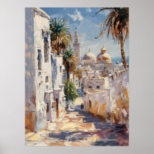 Tunis – Affiche de voyage impressionniste de Tunis