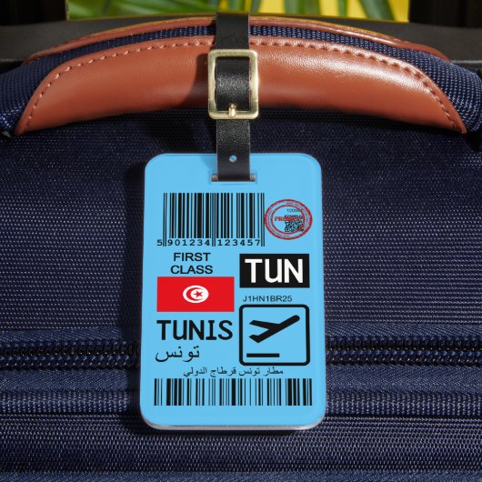 Tunis airport travel tag bagagelabel (Voorkant Insitu 2)