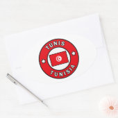 Tunis Tunesië Ovale Sticker (Envelop)