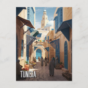 Tunis Tunesië Travel Medina Briefkaart