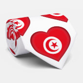 Tunisie Drapeau couleurs Motif de coeur Cravate (Roulé)