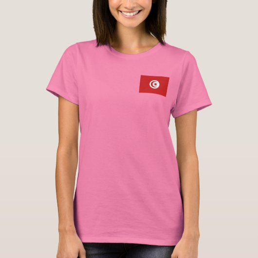 Tunisie Drapeau et carte t-shirt (Devant)