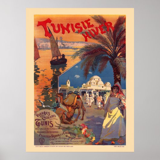 Tunisie Poster vintage 1899 (Devant)