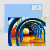 Tunnel de la carte postale bleue amusante (Devant / Derrière)