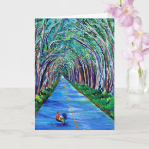 Tunnel de l'arbre de Kauai avec carte de voeux pou