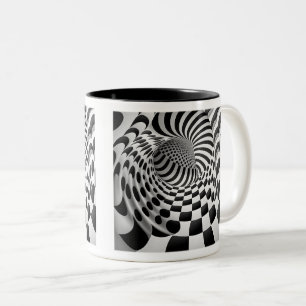 Tunnel Op Art Mug à deux tons, 11 oz