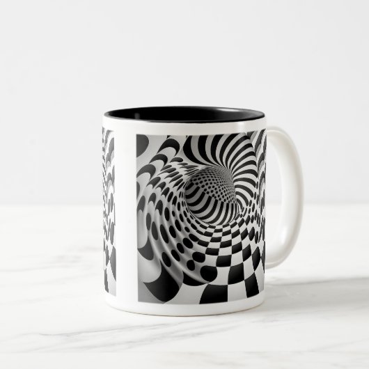 Tunnel Op Art Mug à deux tons, 11 oz (Devant droit)